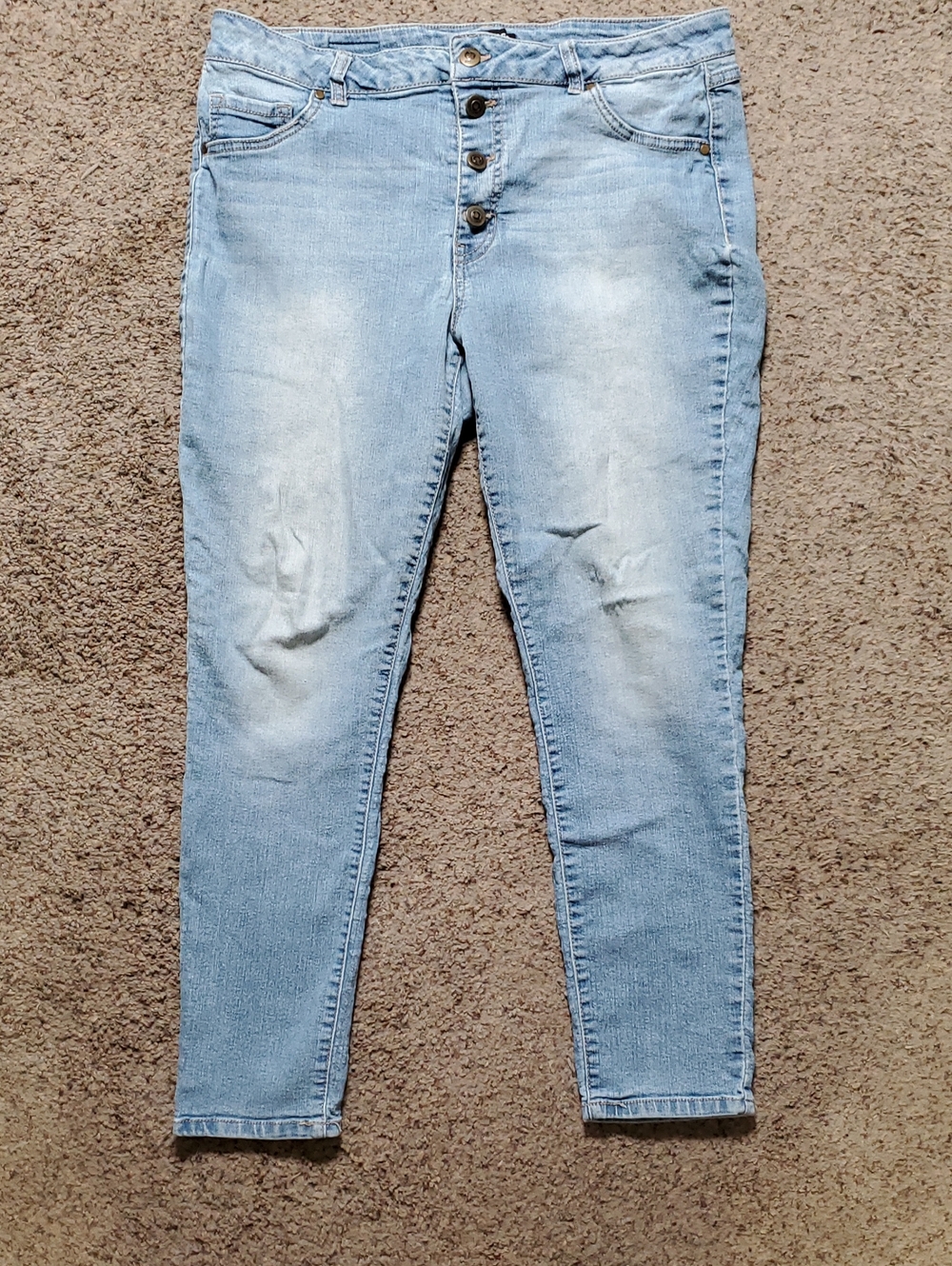 d. jeans Woman's Light Blue Skinny Jeans with Button Fly